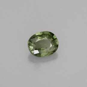 0.82 ct Green Sapphire Stone, Natural Sapphire in Oval Facet Shape for Sale