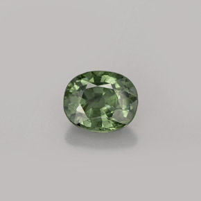 1.04 ct Green Sapphire Gemstone, Sapphire Gem in Oval Facet Shape for Sale.