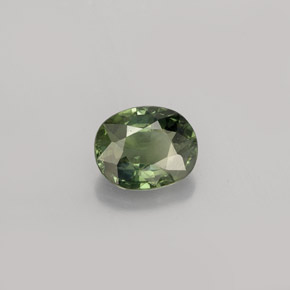 0.83 ct Green Sapphire Stone, Natural Sapphire in Oval Facet Shape for Sale