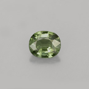 0.89 ct Green Sapphire Gemstone, Sapphire Gem in Oval Facet Shape for Sale.
