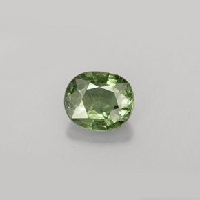 0.84 ct Green Sapphire Gemstone, Sapphire Gem in Oval Facet Shape for Sale.