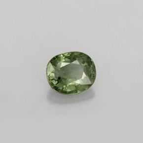 0.84 ct Green Sapphire Stone, Natural Sapphire in Oval Facet Shape for Sale