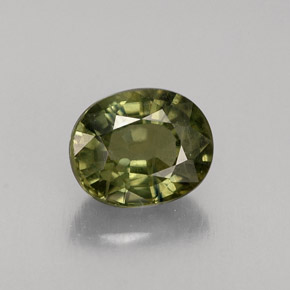 0.96 ct Green Sapphire Gemstone, Sapphire Gem in Oval Facet Shape for Sale.