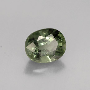 0.94 ct Green Sapphire Stone, Natural Sapphire in Oval Facet Shape for Sale