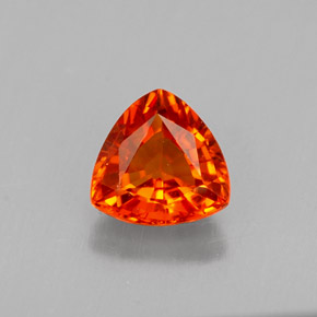 0.78 ct Orange Sapphire Gemstone, Sapphire Gem in Trillion Facet Shape for Sale.