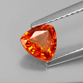 0.78 ct Orange Sapphire Stone, Natural Sapphire in Trillion Facet Shape for Sale