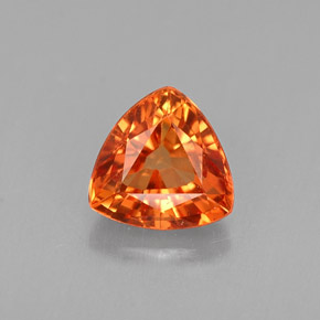 0.91 ct Orange Sapphire Gemstone, Sapphire Gem in Trillion Facet Shape for Sale.