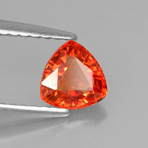 0.90 ct Orange Sapphire Stone, Natural Sapphire in Trillion Facet Shape for Sale