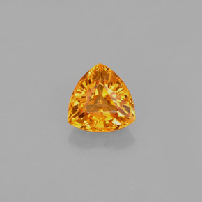 0.88 ct Orange Sapphire Gemstone, Sapphire Gem in Trillion Facet Shape for Sale.