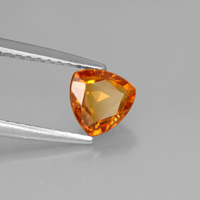 1.00 ct Orange Sapphire Stone, Natural Sapphire in Trillion Facet Shape for Sale