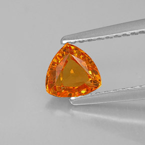 0.83 ct Orange Sapphire Gemstone, Sapphire Gem in Trillion Facet Shape for Sale.