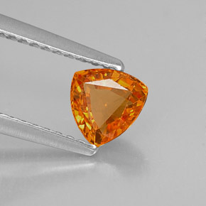 0.83 ct Orange Sapphire Stone, Natural Sapphire in Trillion Facet Shape for Sale