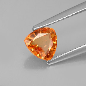 0.88 ct Orange Sapphire Gemstone, Sapphire Gem in Trillion Facet Shape for Sale.
