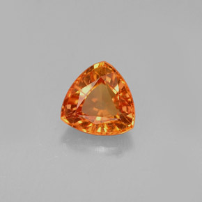 0.77 ct Orange Sapphire Gemstone, Sapphire Gem in Trillion Facet Shape for Sale.