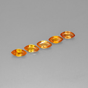 2.76 ctw Orange Sapphire Stones, Natural Sapphire in Marquise Facet Shape for Sale