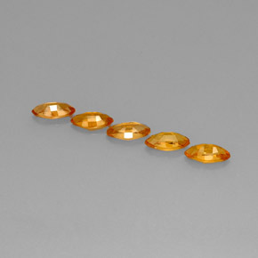 Sapphire Gemstones in 7.2 x 3.6 mm Size for Sale, Sapphire Stones in Apricot Orange  Color