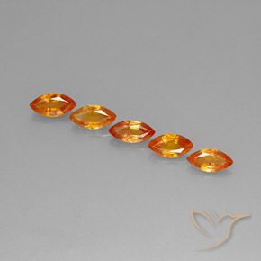 3.69 ctw Orange Sapphire Stones, Natural Sapphire in Marquise Facet Shape for Sale
