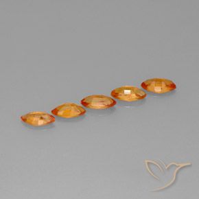 Sapphire Gemstones in 8 x 4 mm Size for Sale, Sapphire Stones in Amber Orange Color
