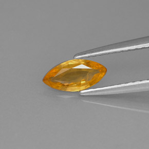 0.50 ct Yellow Sapphire Stone, Natural Sapphire in Marquise Facet Shape for Sale