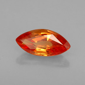 0.97 ct Orange Sapphire Stone, Natural Sapphire in Marquise Facet Shape for Sale