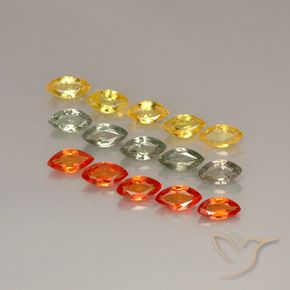 Multicolor Sapphire Gem - 0.4ct Marquise Facet (ID: 267804)