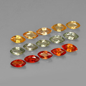 Multicolor Sapphire Gem - 0.3ct Marquise Facet (ID: 267806)