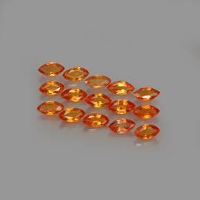 5.48 ct Orange Sapphire Gemstone, Sapphire Gem in Marquise Facet Shape for Sale.