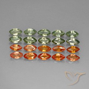 7.36 ctw Multicolor Sapphire Gemstones, Sapphire Gems in Marquise Facet Shape for Sale.