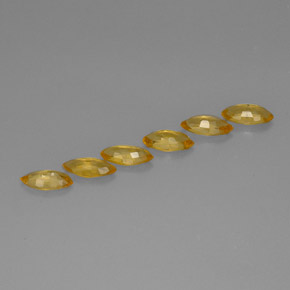 Sapphire Gemstone in 6 x 3 mm (calibrated) Size for Sale, Sapphire Stone in Yellow Golden Color