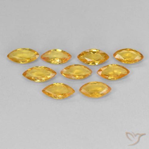 Dark Orange-Gold Сапфир Камень - 0.3ct Фасетная Маркиза (ID: 268030)
