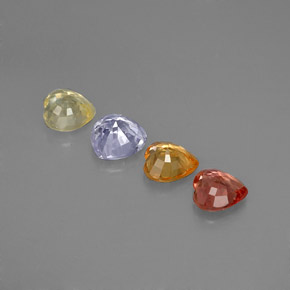 Sapphire Gemstones in 4 x 4 mm Size for Sale, Sapphire Stones in Multicolor Color