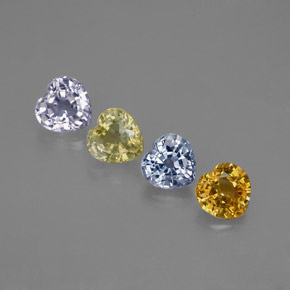1.39 ct Multicolor Sapphire Gemstone, Sapphire Gem in Heart Facet Shape for Sale.
