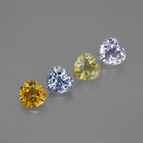 1.39 ct Multicolor Sapphire Stone, Natural Sapphire in Heart Facet Shape for Sale