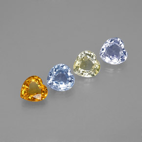 Multicolor Sapphire Gem - 0.3ct Heart Facet (ID: 268791)