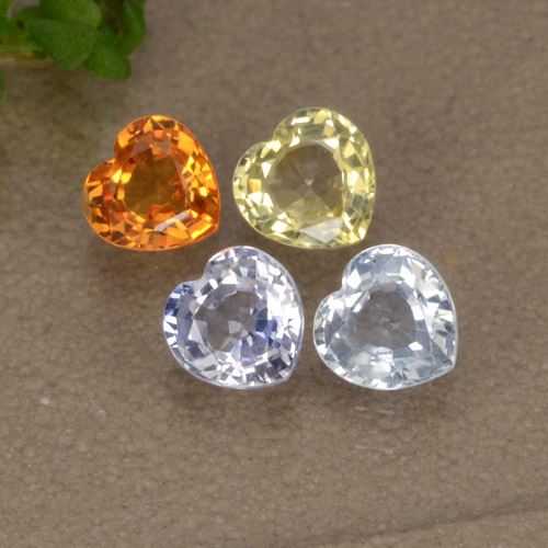 Multicolor Sapphire Gem - 0.4ct Heart Facet (ID: 268796)