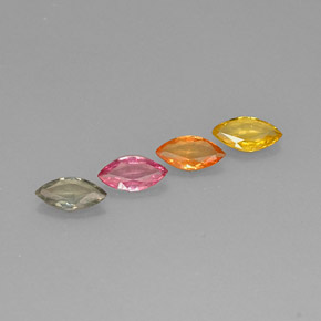 1.10 ct Multicolor Sapphire Stone, Natural Sapphire in Marquise Facet Shape for Sale