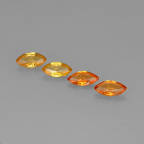 1.31 ct Orange Sapphire Gemstone, Sapphire Gem in Marquise Facet Shape for Sale.