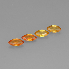 1.31 ct Orange Sapphire Stone, Natural Sapphire in Marquise Facet Shape for Sale
