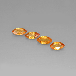 1.26 ct Orange Sapphire Gemstone, Sapphire Gem in Marquise Facet Shape for Sale.