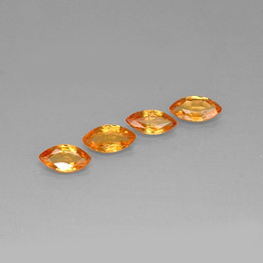 1.26 ct Orange Sapphire Stone, Natural Sapphire in Marquise Facet Shape for Sale