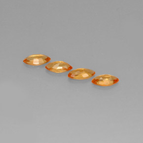 Sapphire Gemstone in 6.1 x 3.2 mm Size for Sale, Sapphire Stone in Golden Orange Color