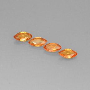 1.45 ctw Orange Sapphire Gemstones, Sapphire Gems in Marquise Facet Shape for Sale.
