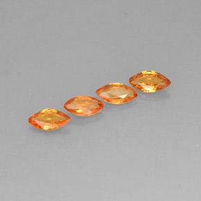 1.45 ctw Orange Sapphire Stones, Natural Sapphire in Marquise Facet Shape for Sale