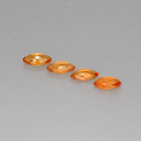 Sapphire Gemstones in 6.3 x 3.2 mm Size for Sale, Sapphire Stones in Orange Color
