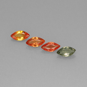 1.24 ct Multicolor Sapphire Stone, Natural Sapphire in Marquise Facet Shape for Sale