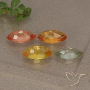 Sapphire Gemstones in 6.2 x 3.4 mm Size for Sale, Sapphire Stones in Multicolor Color