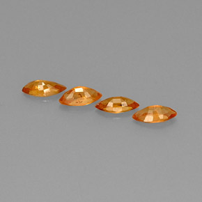 Sapphire Gemstone in 6 x 3 mm (calibrated) Size for Sale, Sapphire Stone in Yellow Orange Color