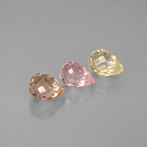 1.96 ct Multicolor Sapphire Stone, Natural Sapphire in Briolette with Hole Shape for Sale