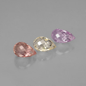 1.96 ct Multicolor Sapphire Gemstone, Sapphire Gem in Briolette with Hole Shape for Sale.