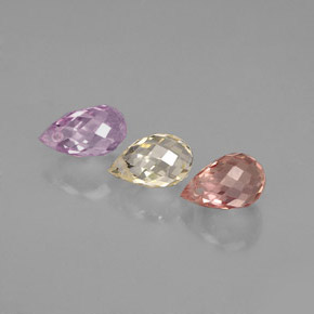 1.96 ct Multicolor Sapphire Stone, Natural Sapphire in Briolette with Hole Shape for Sale